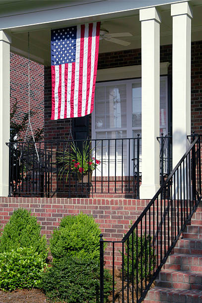 istock American Flag on a front porch 171311209