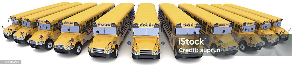 School buses 3D rendering of the school buses Student Stock Photo
