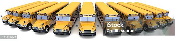 School Buses Stock Photo - Download Image Now - Student, Teacher, White Background