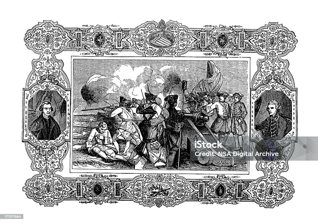 Belagerung von neunzig sechs, South Carolina/historischen amerikanischen Illustrationen - Lizenzfrei Amerikanische Revolution Stock-Illustration