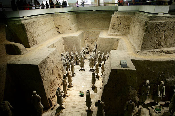 guerreiros de terracota em xi'an - terracotta power famous place chinese culture - fotografias e filmes do acervo