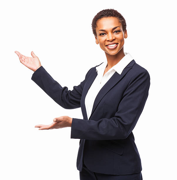 istock Confident African American Female Executive Presenting - Isolated 171311825