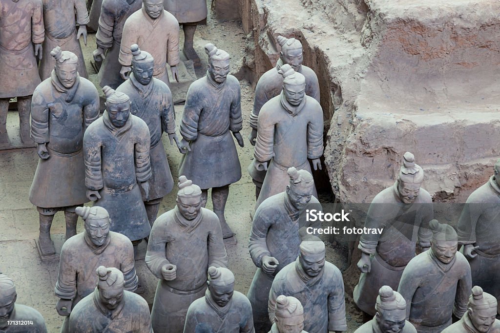 De hauteur enterrées guerriers de terre cuite de Xi'an, Chine - Photo de Antique libre de droits