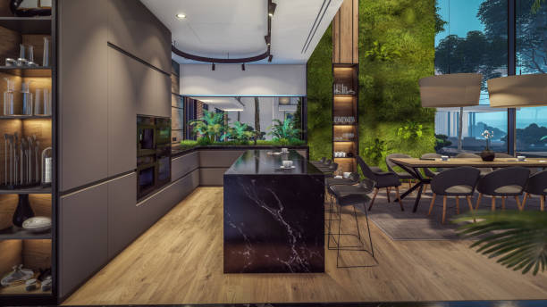 istock 3d rendering of expensive cozy interior with green walls in night 1713123116