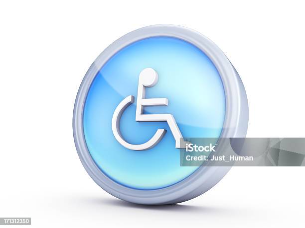 Simbolo Icona - Fotografie stock e altre immagini di Sedia a rotelle - Sedia a rotelle, Tridimensionale, Accessibilità