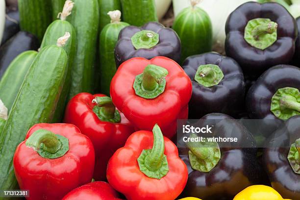 Vegetable In Farmers Market Stock Photo - Download Image Now - Abundance, Bell Pepper, Close-up