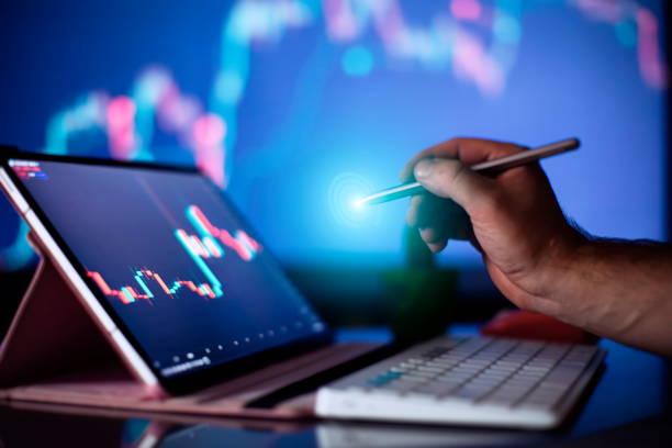 istock Working as an online trading broker from home. Internet work . Businessman analyzes 1713124294