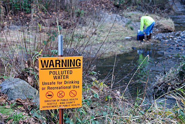 istock Scientist sampling pollution levels in creek 171312474