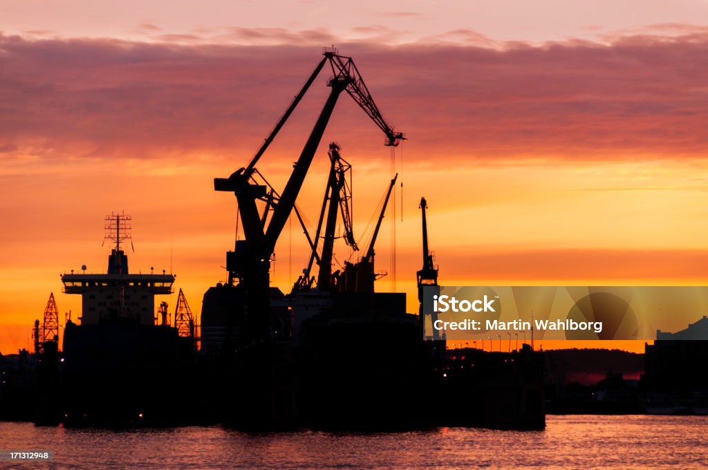 Гётеборг гавань силуэты - Стоковые фото Gothenburg Harbour роялти-фри