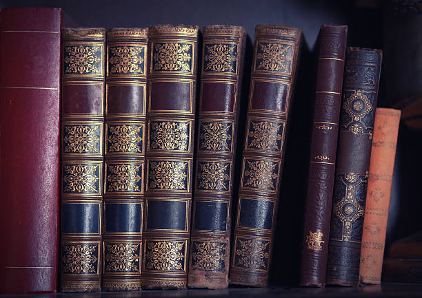 istock Stack of antique European 19th century books 171312964