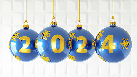 2024 New Year Concept. 3D Render