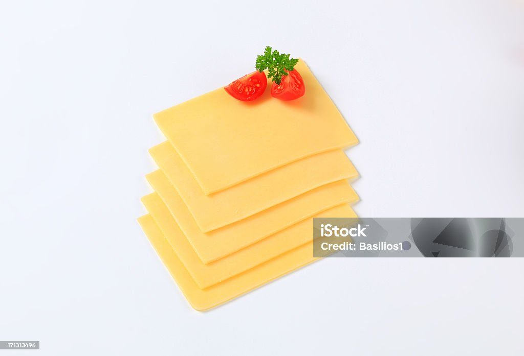 five slices of cheese Cheese Stock Photo