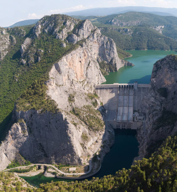Aerial view of Boyabat Hydroelectric Dam,Sinop TURKEY Aerial view of Boyabat Hydroelectric Dam,Sinop TURKEY sinop province turkey stock pictures, royalty-free photos & images