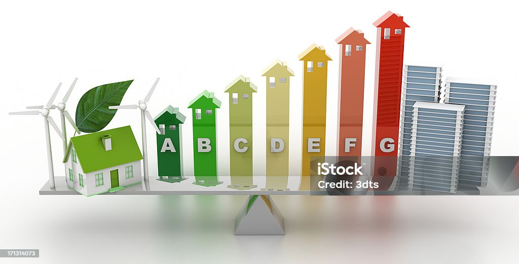 Architecture and Environment Building contemporary homes according to energy efficiency and ecology - XXXL Sustainable Resources Stock Photo