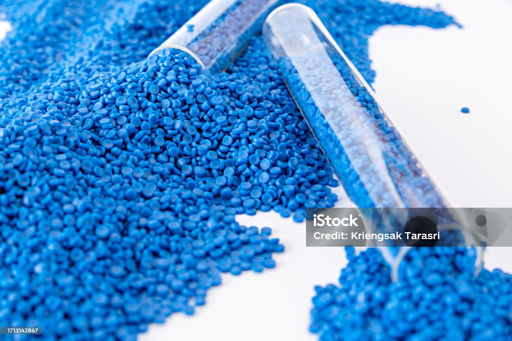 Graining Process In Plastics White Plastic Grain Plastic Polymer Granules Hand Hold Polymer Pellets ...