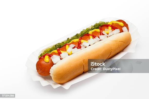 Ballpark Hotdog Stockfoto und mehr Bilder von Hot Dog - Schnellimbiss - Hot Dog - Schnellimbiss, Freisteller – Neutraler Hintergrund, Weißer Hintergrund