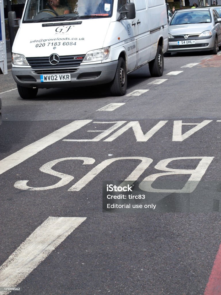Vide bus lane à Londres - Photo de Ange libre de droits