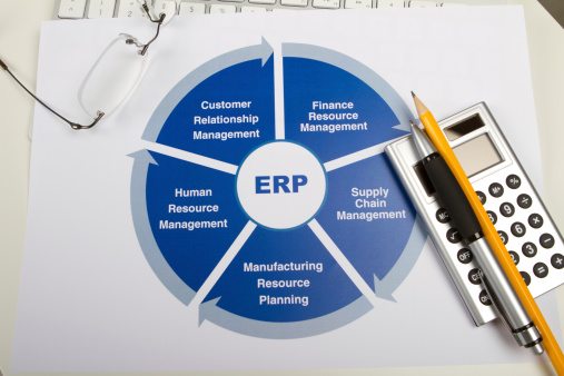 Graphs and charts printout showing the details of ERP - Enterprise Resource Planning.