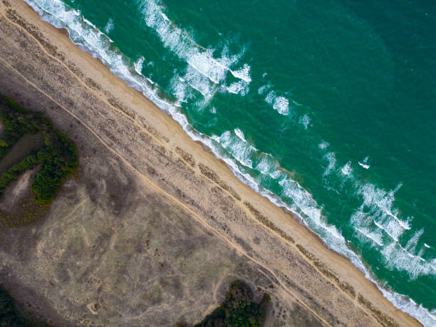 istock View from a flying drone over a deserted sea coast 1713149559
