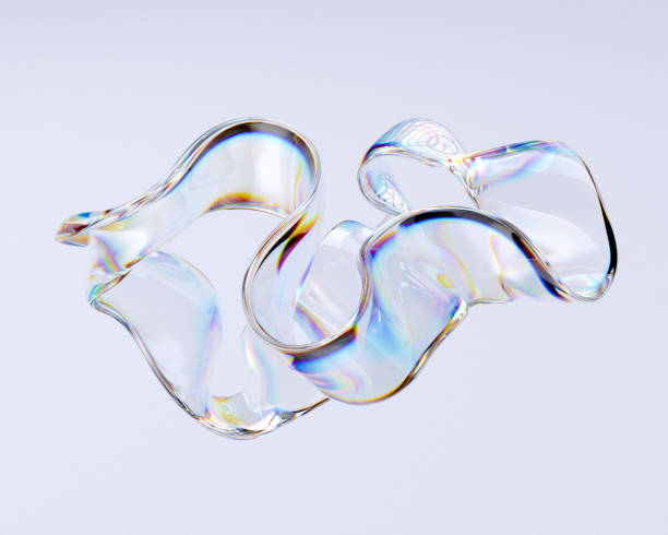 istock Abstract colorful gradient wave 3d rendering, chromatic dispersion and thin film spectral effect 1713150127