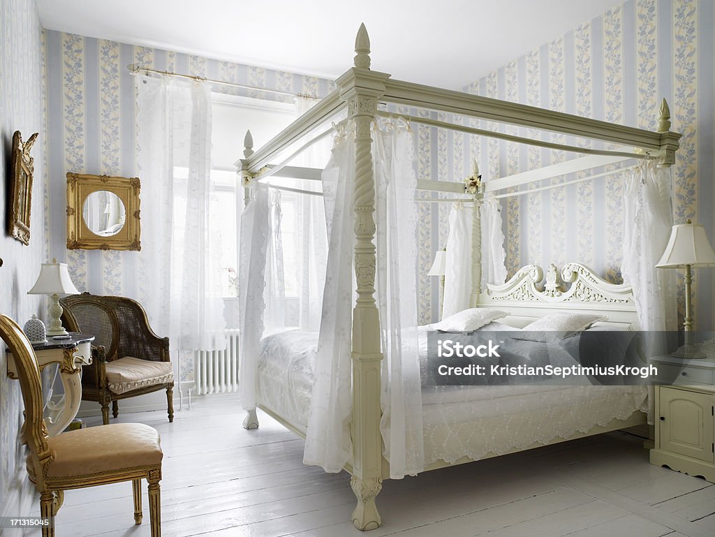 Antikes Schlafzimmer - Lizenzfrei Himmelbett Stock-Foto