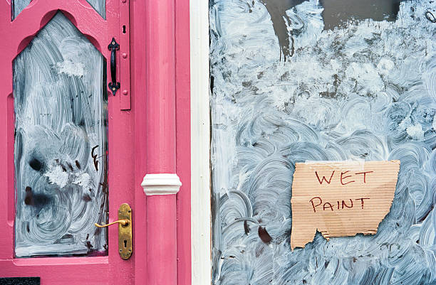 istock Wet paint - shop front refurbishing 171315132
