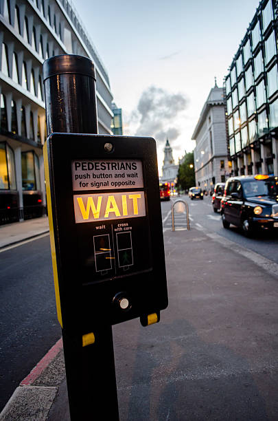 istock Downtown London streets with pedestrian crossing light 171315369