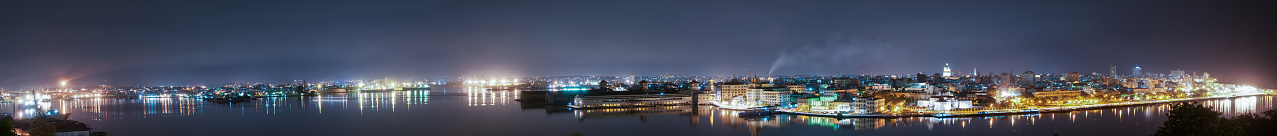 Havana Bay and city skyline at night