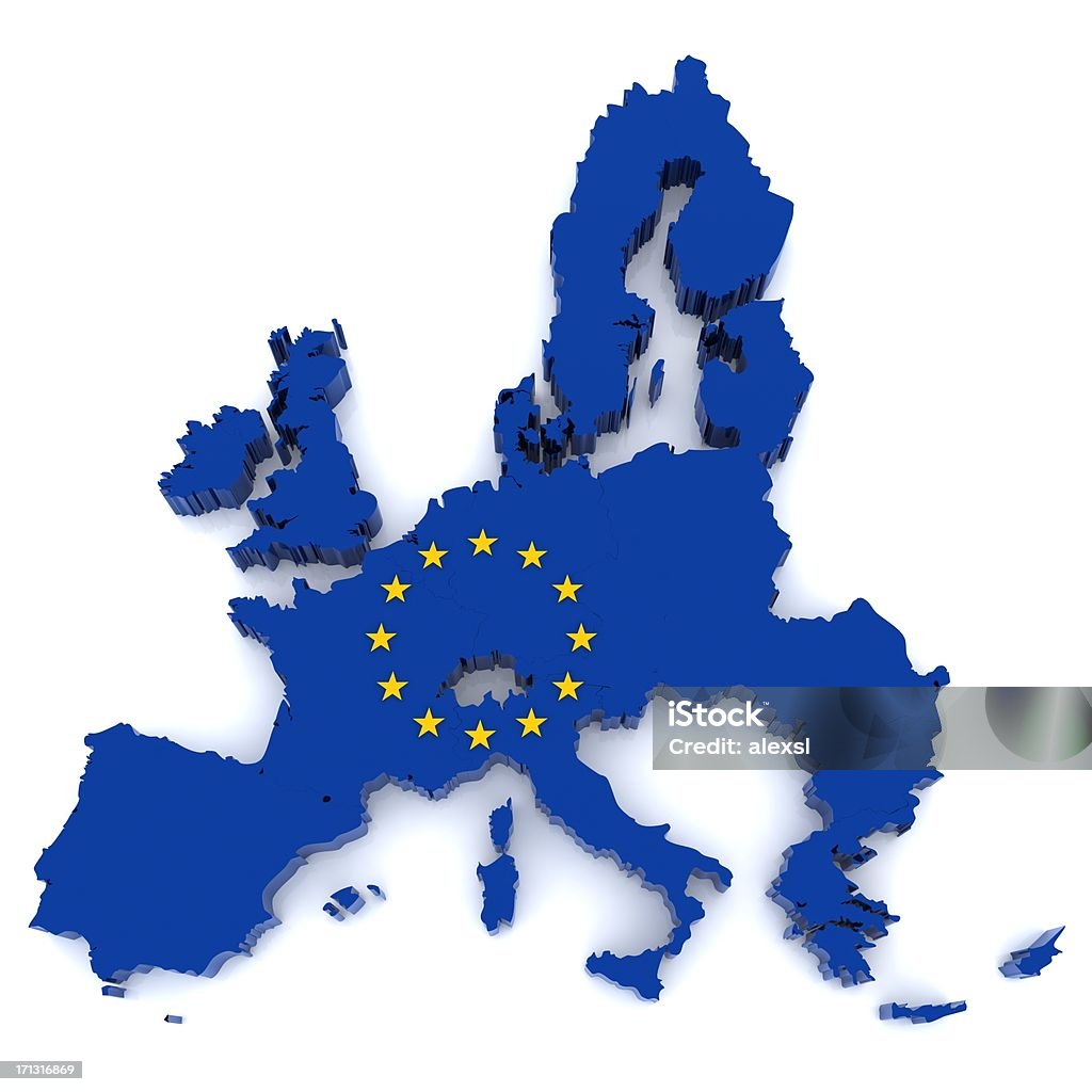 Europäischen Union Karte - Lizenzfrei Karte - Navigationsinstrument Stock-Foto