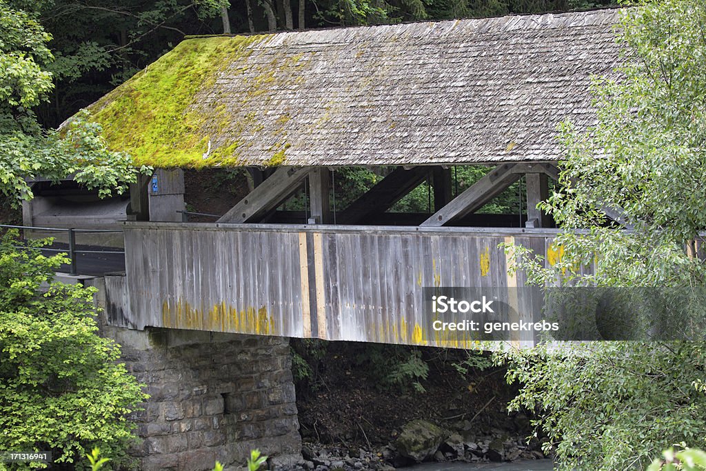 Détail Architectural de pont en bois, des Alpes suisses - Photo de Alpes suisses libre de droits