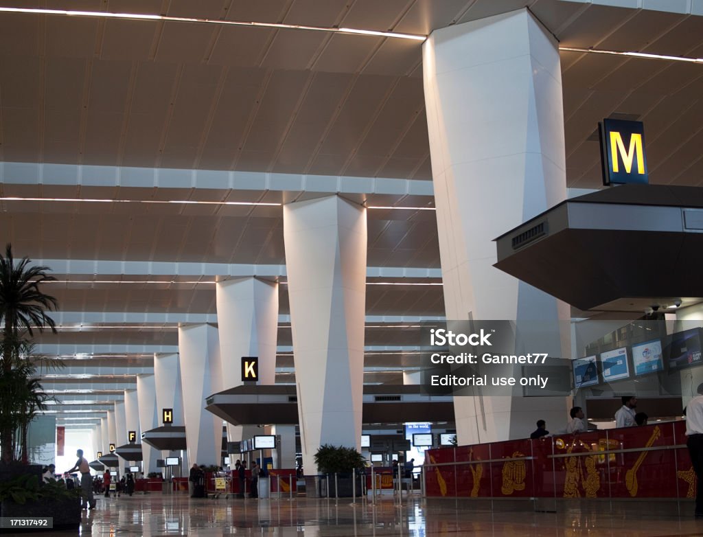 Terminal wylotu, Port Lotniczy Nowe Delhi, Indie - Zbiór zdjęć royalty-free (Edytorski)