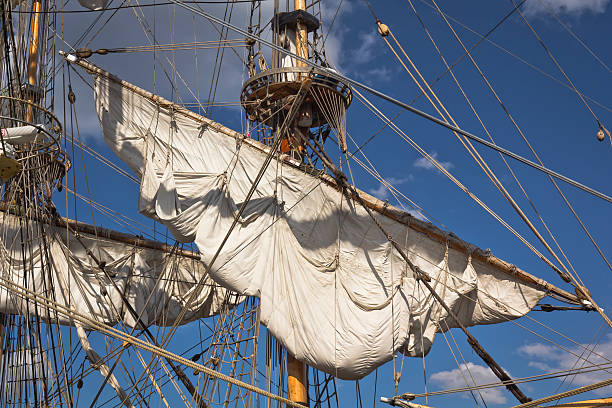 istock Mast with Crow's Nest and sail 171317592