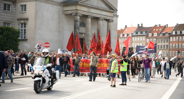 Demonstration in Copenhagen stock photo