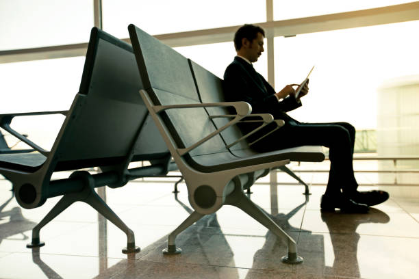 istock Business man sitting at airport 171319159
