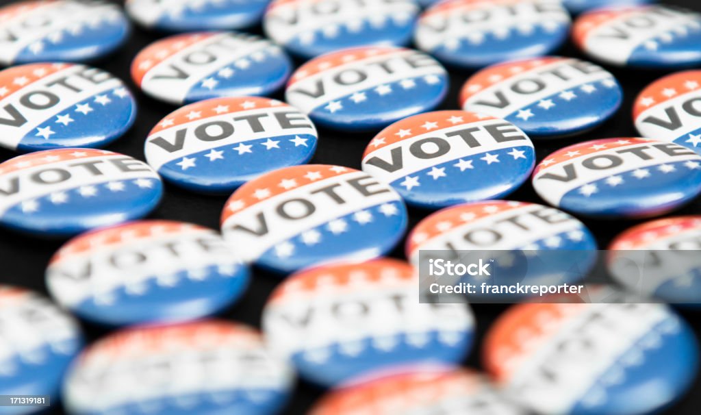 Pulsante di voto elettorale per il 2012 - Foto stock royalty-free di 2012