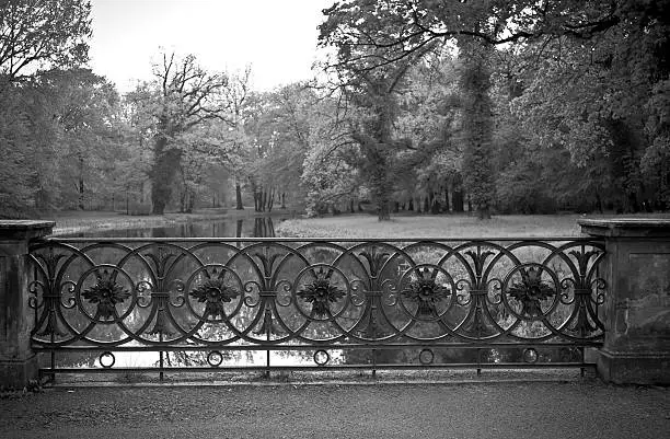 "Little bridge in the Park on a rainy day. (Was seen in Steinhoefel, Brandenburg.)For more black and white pictures, please look here:"