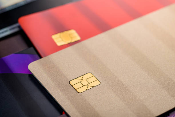 istock Stack of multicolored credit cards, close up view with selective focus. 1713194933