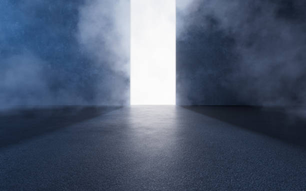 istock Open the door of the dark room, 3d rendering. 1713196142