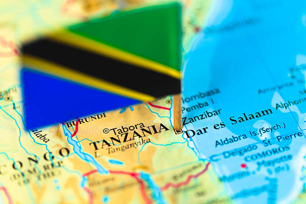 istock Map and flag of Tanzania 171319634