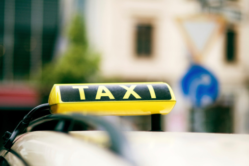 Berlin (Germany) taxi sign. Shallow depth of field.