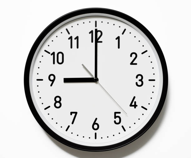 istock Isolated shot of 9 O'Clock clock face on white background 171319829