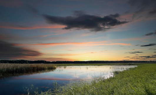 Vacations in Poland - Sunrise over the Jeziorak lake in Masuria, land of a thousand lakes