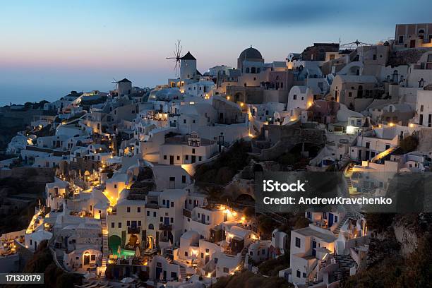 Santorini Sunset Stock Photo - Download Image Now - Aegean Islands, Aegean Sea, Architectural Dome