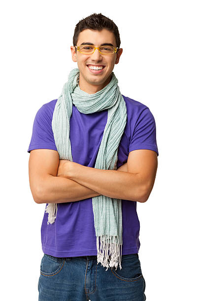 istock Trendy Young Boy Standing Arms Crossed - Isolated 171320334