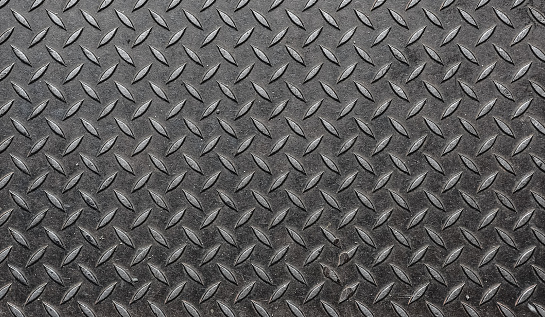 High resolution, worn, diamond plate steel.