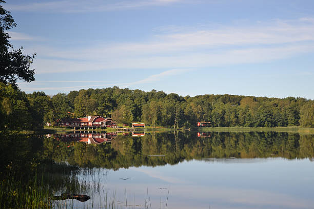 Lake in &#197;kulla, Sweden stock photo