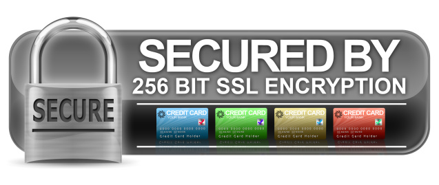 Use for displaying secure website content with 256 Bit SSL Certificate Encryption