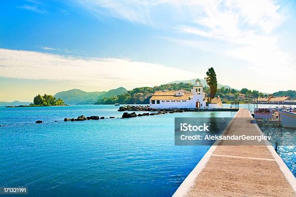 Scenic Photo Of Pontikonisi Of Corfu Island In Greece Stock Photo - Download Image Now