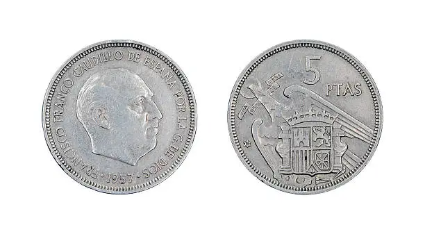Photo of Five-Peseta-Coin, Spain, 1957