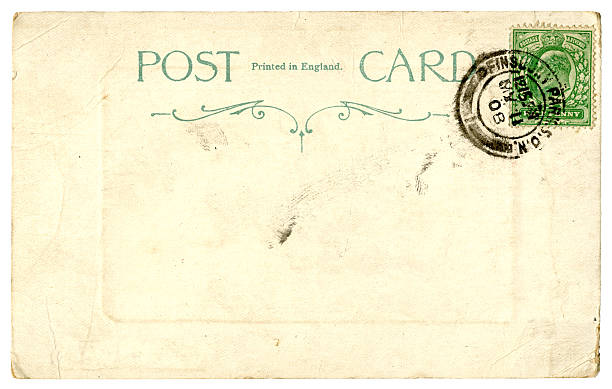 Blank postcard from Finsbury Park, London, 1908 A blank British Edwardian postcard sent from Finsbury Park in North London in 1908. The postage stamp bears the portrait of King Edward VII. 1908 stock pictures, royalty-free photos & images